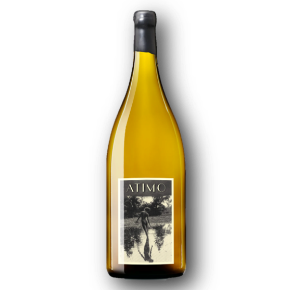 Atimo Naturwein Flasche mit goldgelber Farbe und komplexen Aromen von Slowenien