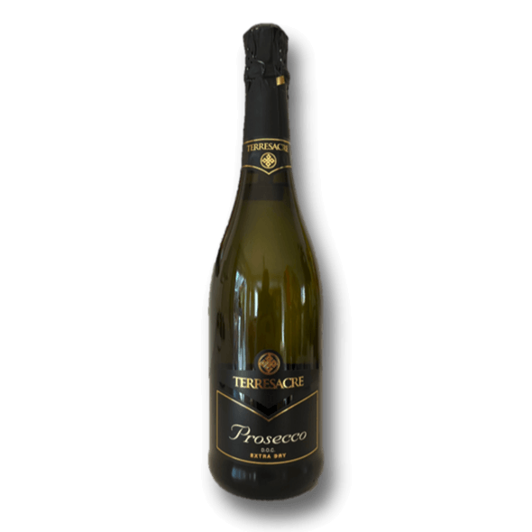 Flasche TERRESACRE Prosecco Extra Dry, exklusiver Schaumwein aus Molise, erhältlich bei swissfinehouse.ch.