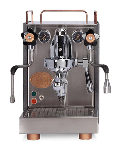 ECM Mechanika VI slim espresso machine with stainless steel body and elegant design.
