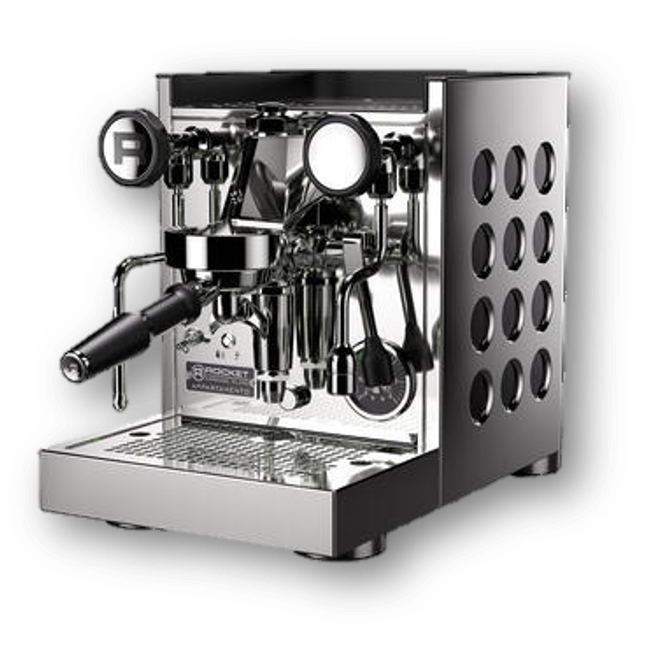 Rocket Appartamento TCA chrom – Premium Espresso Maschine mit elegantem Design für Kaffeeliebhaber.